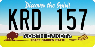 ND license plate KRD157