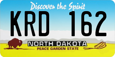ND license plate KRD162