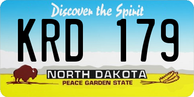 ND license plate KRD179