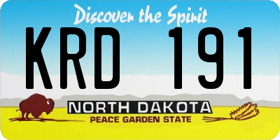 ND license plate KRD191