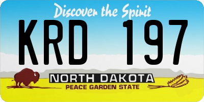 ND license plate KRD197