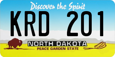 ND license plate KRD201