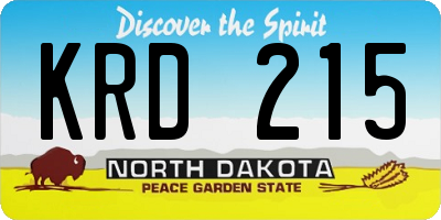 ND license plate KRD215