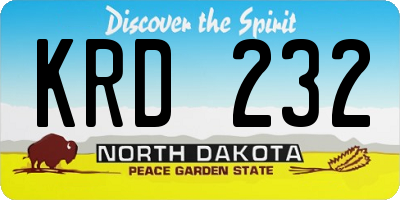 ND license plate KRD232