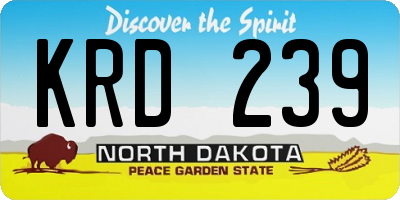 ND license plate KRD239