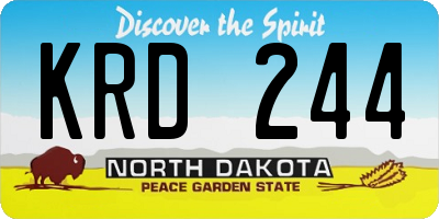 ND license plate KRD244