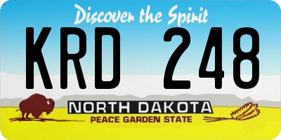 ND license plate KRD248