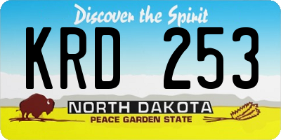 ND license plate KRD253