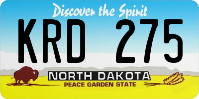 ND license plate KRD275
