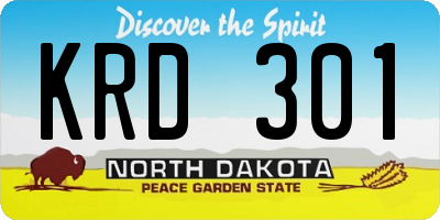 ND license plate KRD301