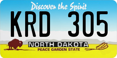 ND license plate KRD305