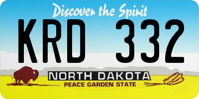 ND license plate KRD332