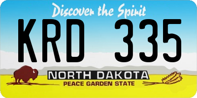 ND license plate KRD335