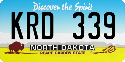 ND license plate KRD339