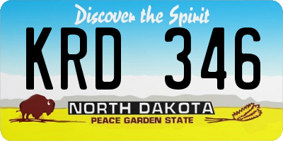 ND license plate KRD346