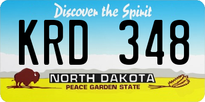 ND license plate KRD348