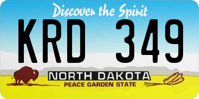 ND license plate KRD349