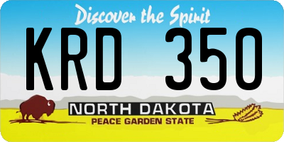 ND license plate KRD350