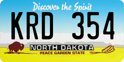 ND license plate KRD354