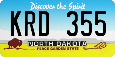 ND license plate KRD355