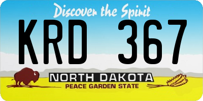 ND license plate KRD367