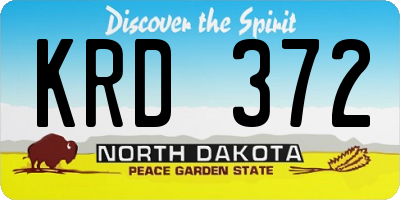 ND license plate KRD372