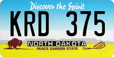ND license plate KRD375