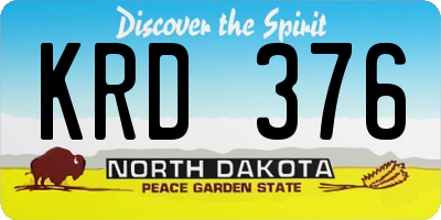 ND license plate KRD376