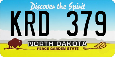 ND license plate KRD379