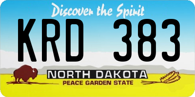 ND license plate KRD383