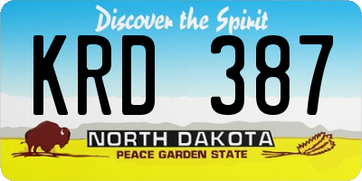 ND license plate KRD387