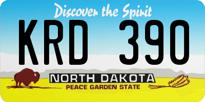 ND license plate KRD390