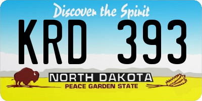 ND license plate KRD393