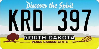 ND license plate KRD397