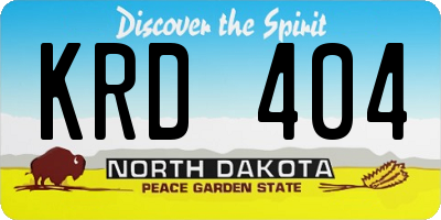 ND license plate KRD404
