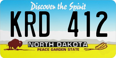 ND license plate KRD412