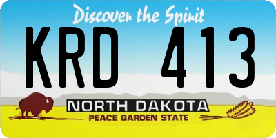 ND license plate KRD413