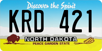 ND license plate KRD421