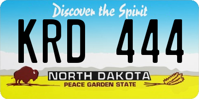 ND license plate KRD444