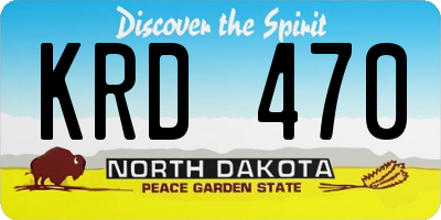 ND license plate KRD470