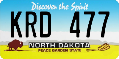 ND license plate KRD477