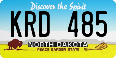 ND license plate KRD485