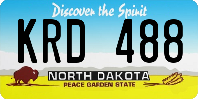 ND license plate KRD488