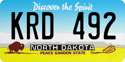ND license plate KRD492
