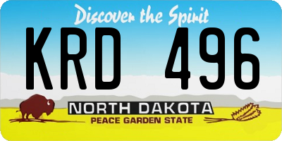 ND license plate KRD496