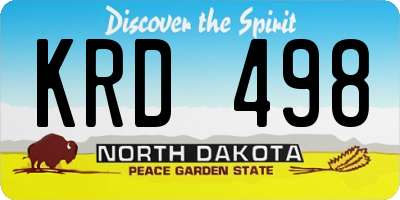 ND license plate KRD498