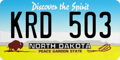 ND license plate KRD503