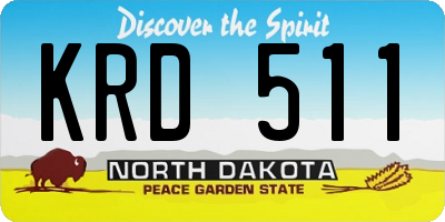 ND license plate KRD511