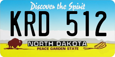 ND license plate KRD512