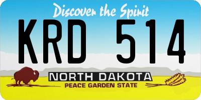 ND license plate KRD514